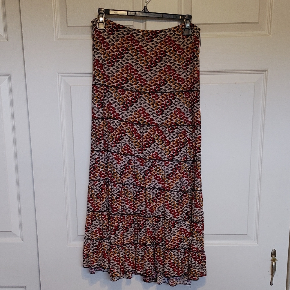 Metro Wear Chevron Maxi Skirt in Red and Black